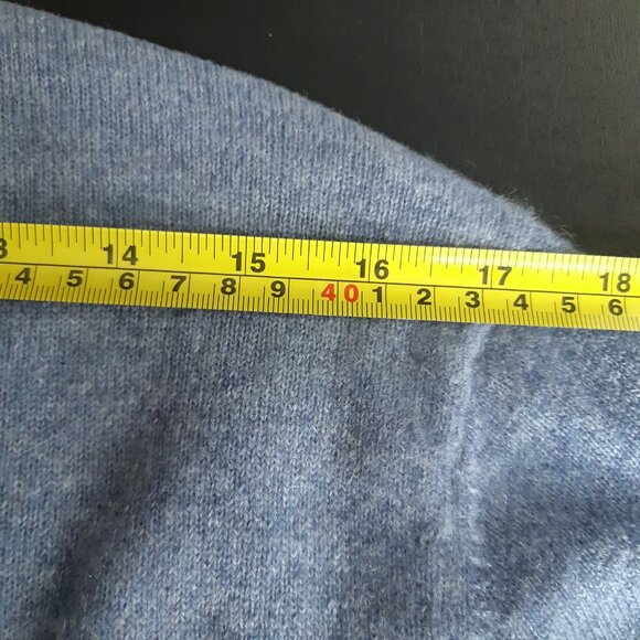 Black Brown 1826 SZ M Light Blue 2 Ply Cashmere Men's Crewneck Sweater - Picture 7 of 12